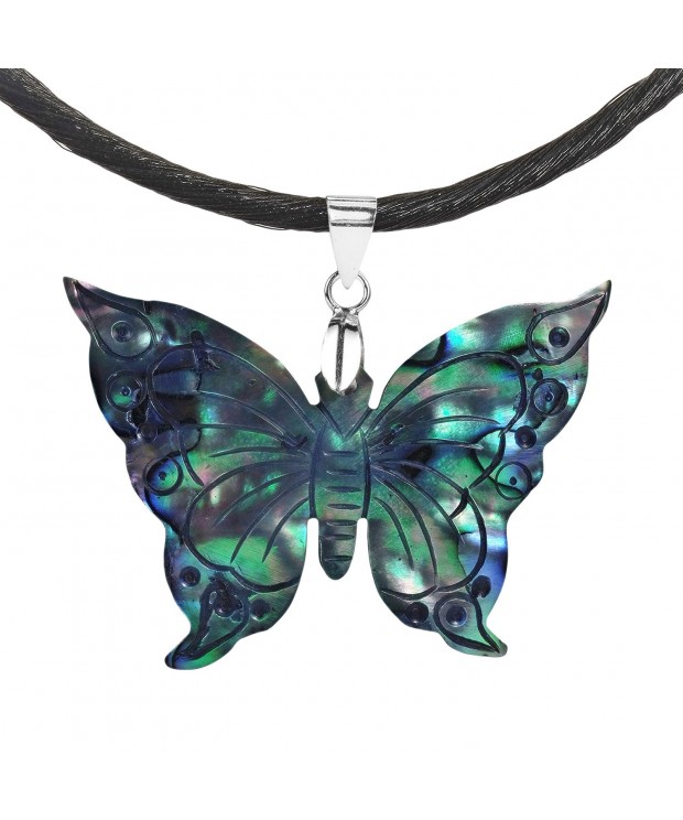 Abalone Transformation Butterfly Sterling Necklace