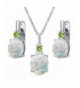 Cabochon Simulated Peridot Sterling Earrings