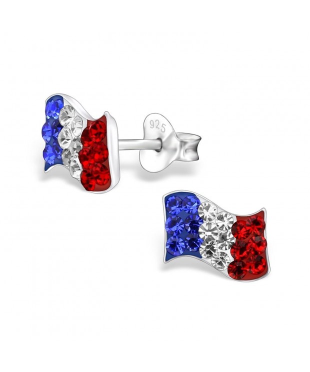 Sterling Silver France Crystals Earrings