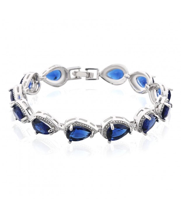 GULICX Austrian Sapphire Color Teardrop Bracelet