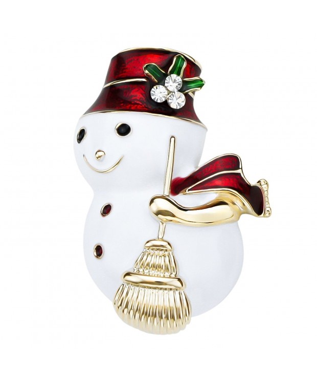 LY8 Christmas Brooch Crystal Snowman