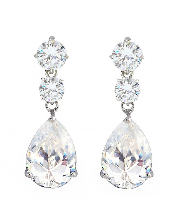 SELOVO Vintage Teardrop Zircon Earrings