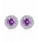 Bamoer Purple Zirconia Earrings Setting