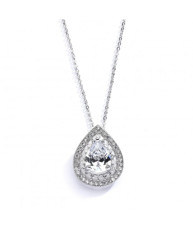 Mariell Pear Shaped Solitaire Necklace Pendant