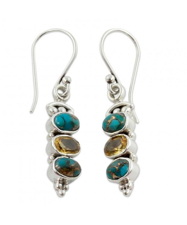 NOVICA Reconstituted Turquoise Sterling Earrings