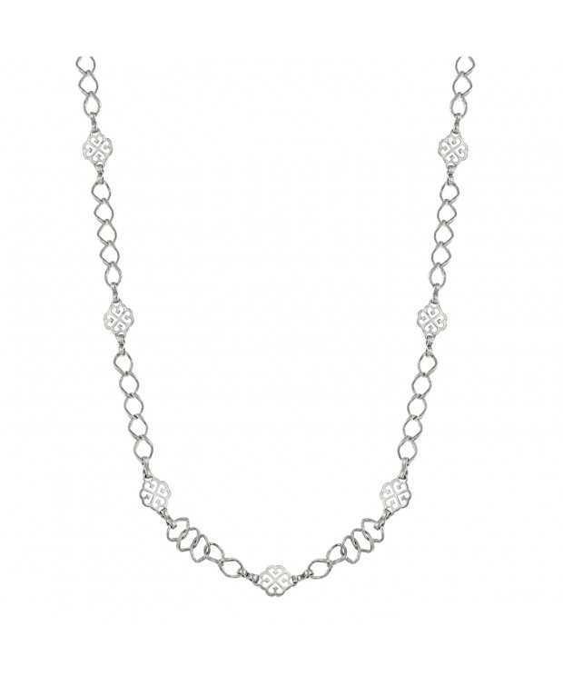 Downton Abbey Silver Tone Clover Necklace