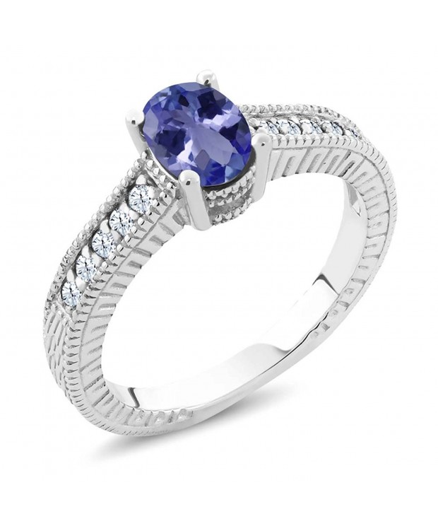 Tanzanite White Sterling Silver Engagement