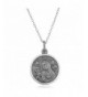 Oxidized Sterling Silver Round Necklace