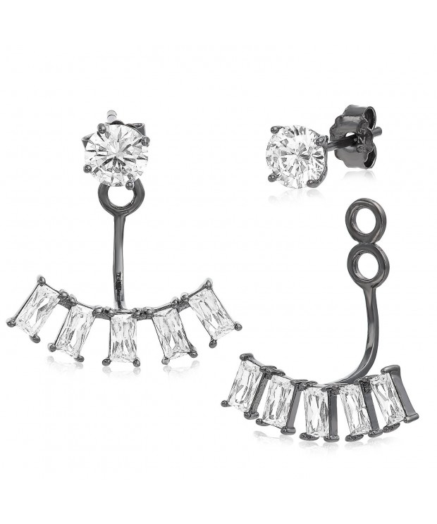 Jacket Rhodium Plated Sterling Quality Earrings