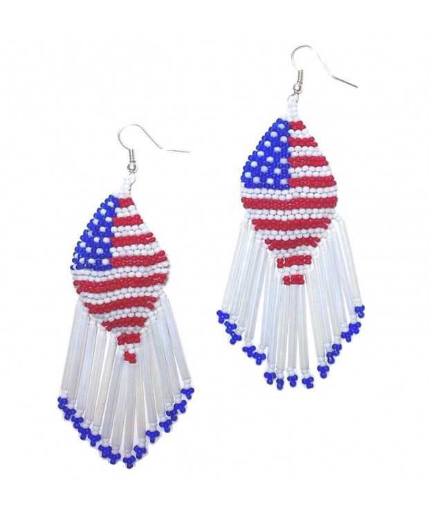 Patriotic American Chandelier Memorial Earrings