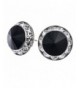 PammyJ Framed Round Crystal Earrings