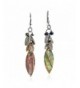 Green Tones Abalone Natural Cluster Earrings