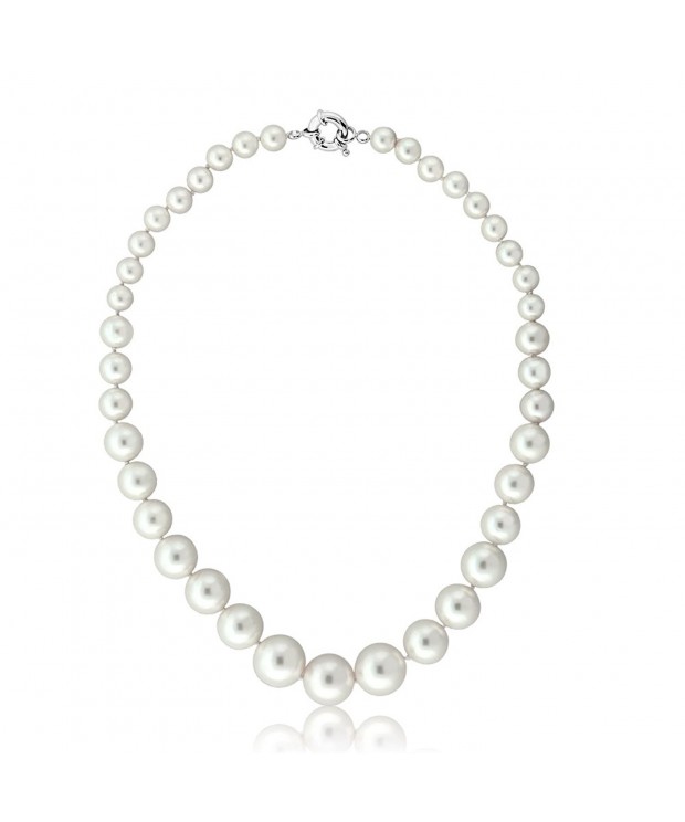 Round White Shell Necklace Inches