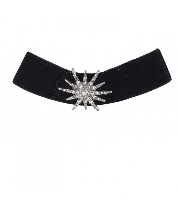 Lux Accessories Rhinestone Silvertone Starburst