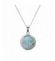 Sterling Natural Larimar Starfish Pendant