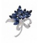 BriLove Wedding Marquise Sapphire Silver Tone