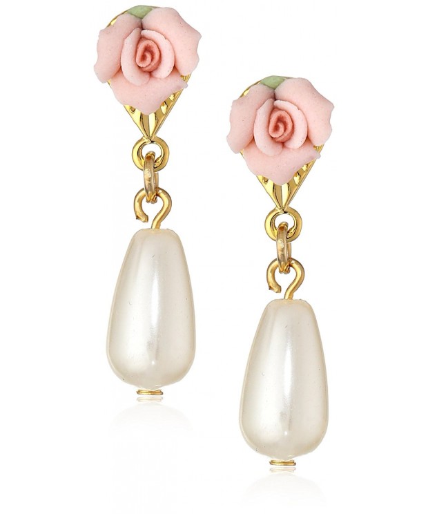 1928 Jewelry Porcelain Pearl Earrings