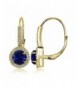 Sterling Sapphire Zirconia Leverback Earrings