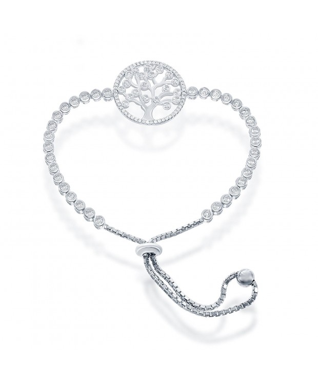 Sterling Silver Circle Adjustable Bracelet