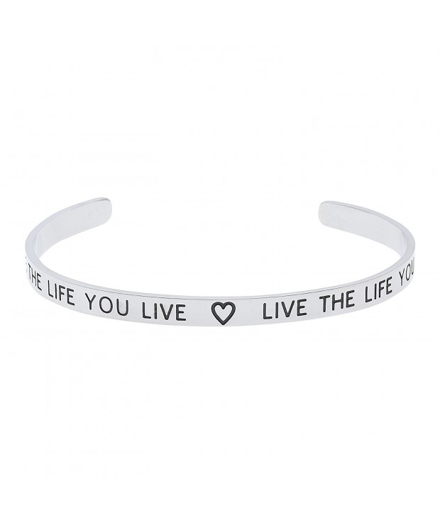 Polished Stainless Steel Inspirational Bracelet