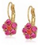 1928 Jewelry Gold Tone Fuchsia Earrings