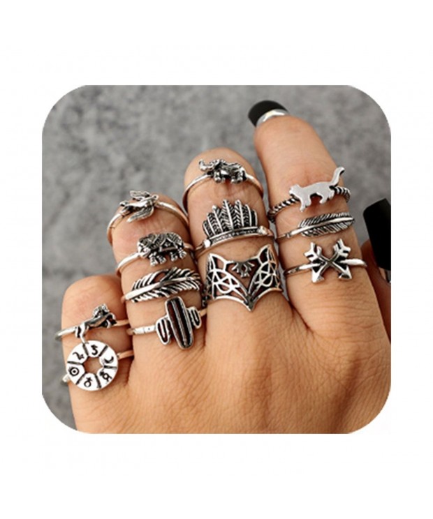 Knuckle Fashion Rhinestone Elephant Stacking