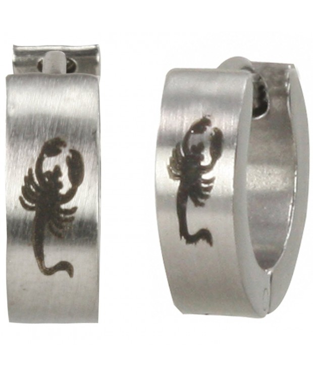 Stainless Steel Scorpion Huggie Earrings