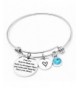 Stainless Adjustable Birthstone Bracelets Aquamarine