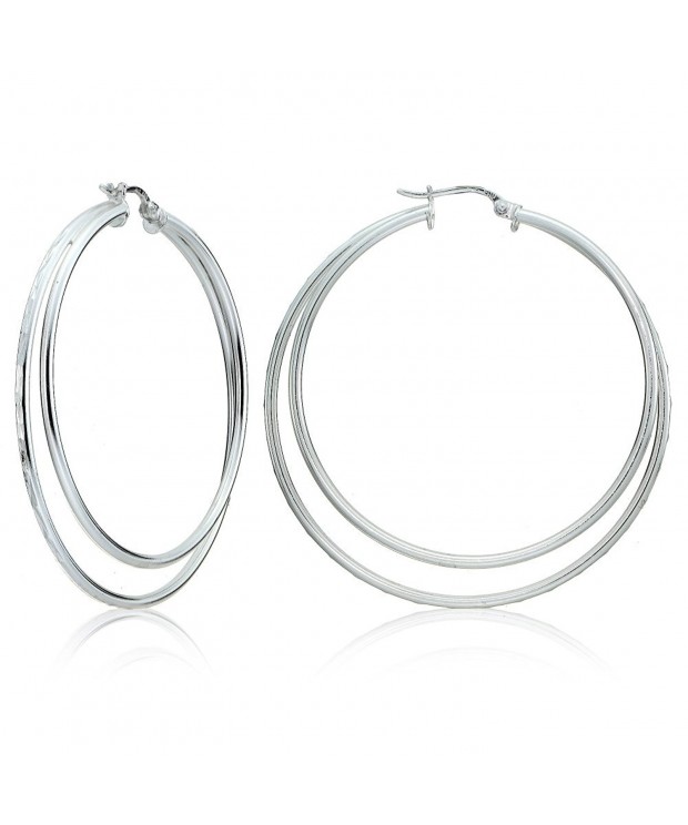 Sterling Silver Diamond cut Double Earrings