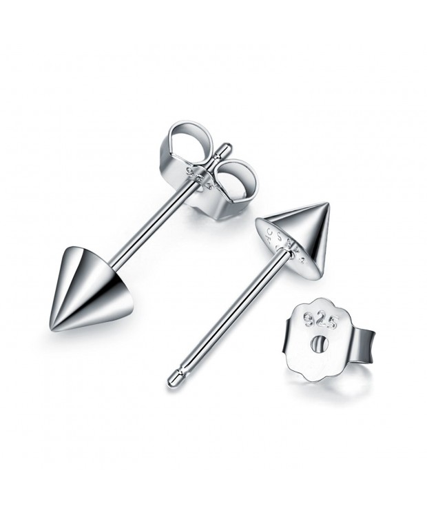 AllenCOCO Rhodium Sterling Cone Earrings