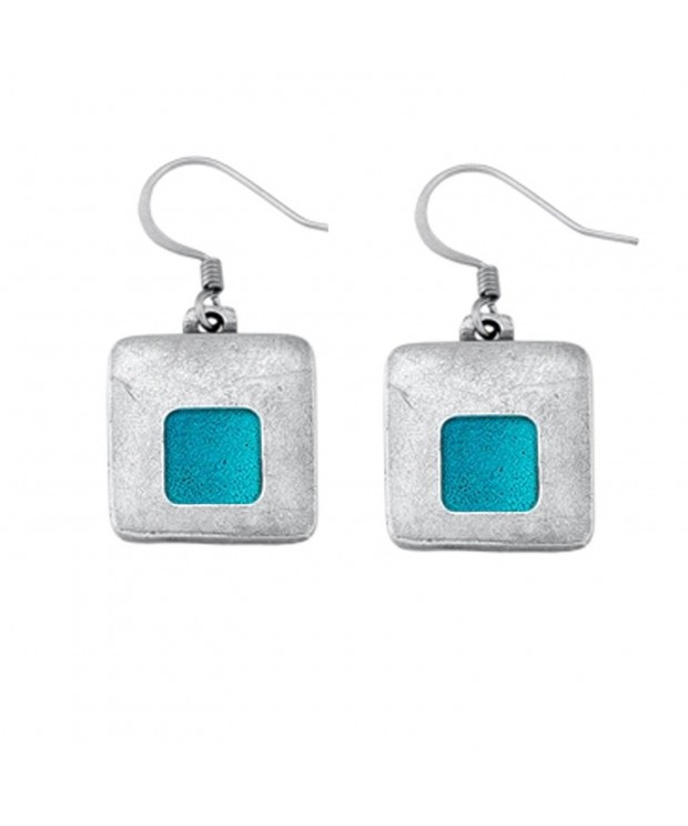 Danforth Stability teal Pewter Earrings