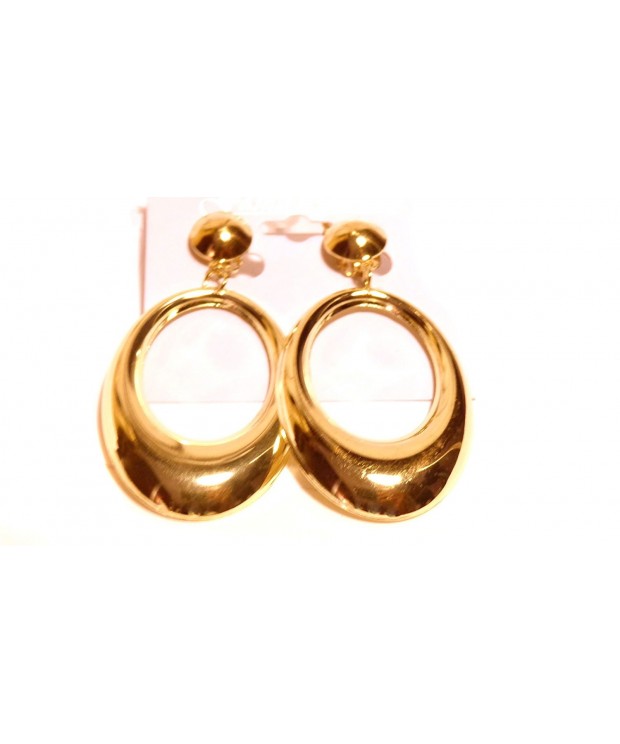 Clip Earrings Gold Tone Oval