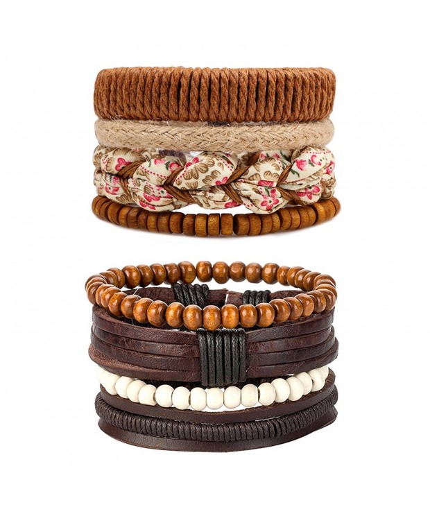 Leather Bracelets Wooden Braided Perfect