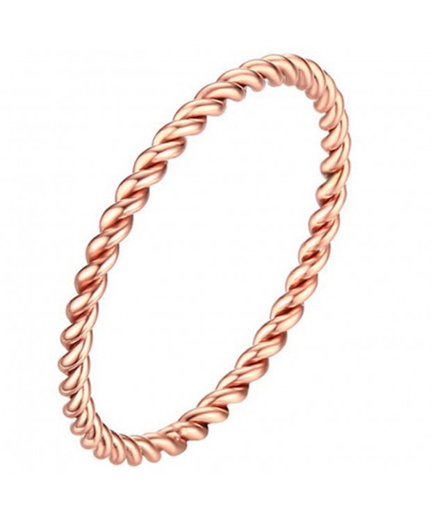 UNAPHYO Womens Stainless Twisted Wedding