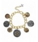 Textured Charm Bracelet Coins Faith