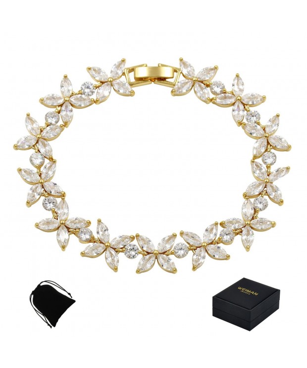 WeimanJewelry Zirconia Bracelet Adjustable Wedding