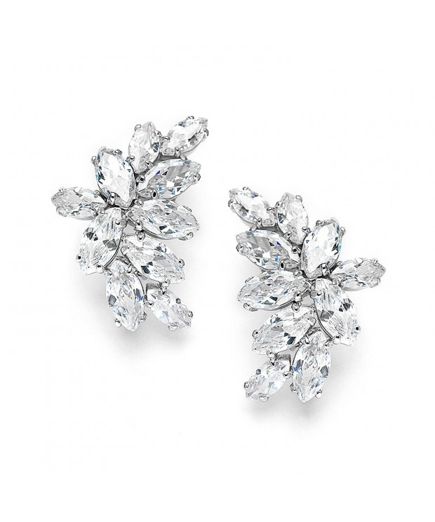 Mariell Zirconia Marquis Cut Graceful Earrings