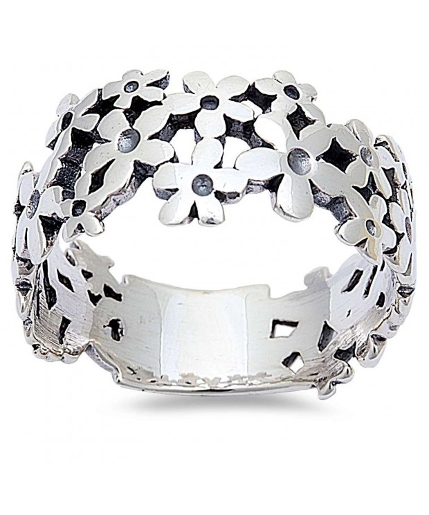 Plumerias Fashion Band Sterling Silver