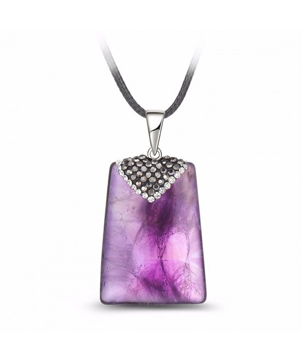 18KT White Plated Pendant Amethyst