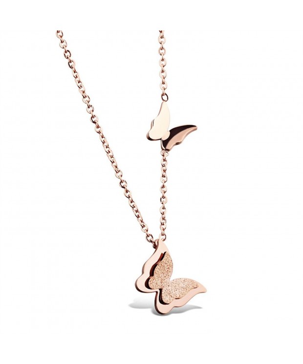 Stainless Butterfly Pendant Clavicle Necklace