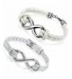 Aroncent Infinity Leather Bracelet Stainless