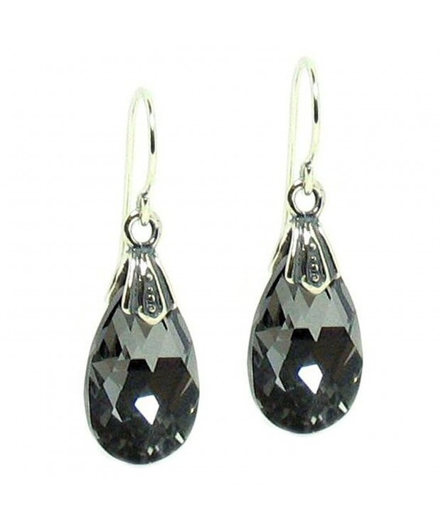 Queenberry Silver Night Swarovski Elements Teardrop