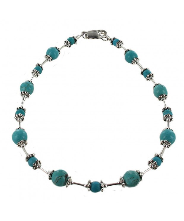 Womens Turquoise Magnesite Ladies Daisies