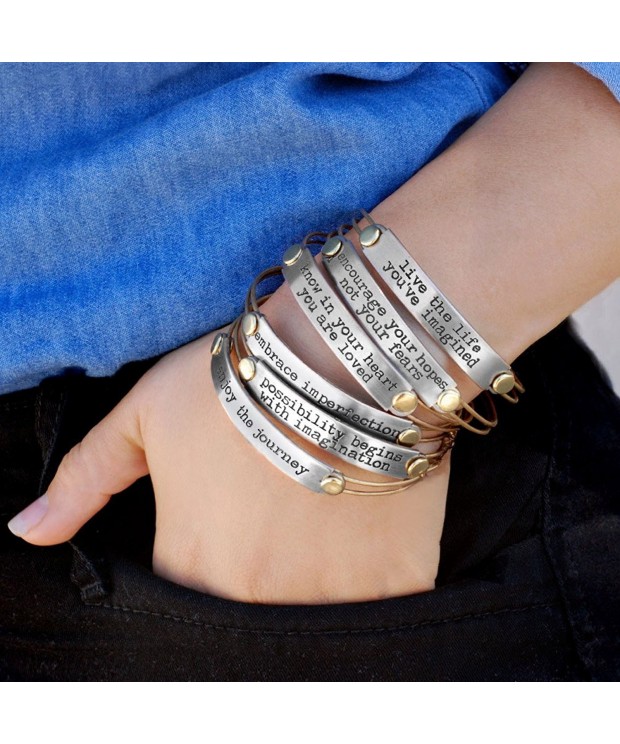 Imagined Inspirational Message Bangle Bracelet