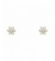 Yellow Gold Flower Earrings Screw