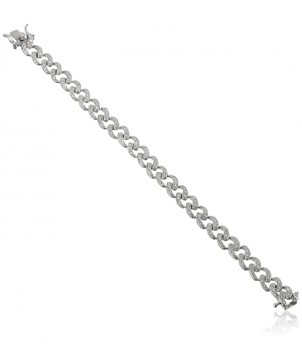 Sterling Silver Bracelet Round Cut Zirconia