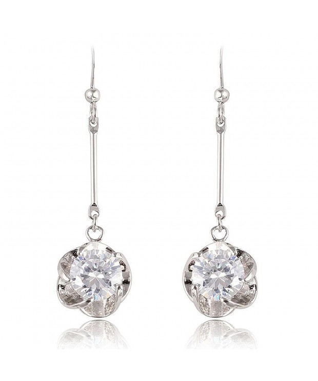 YAZILIND Dazzling Silver Zirconia Earrings