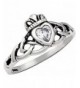 Sterling Traditional Simulated Diamond Claddagh