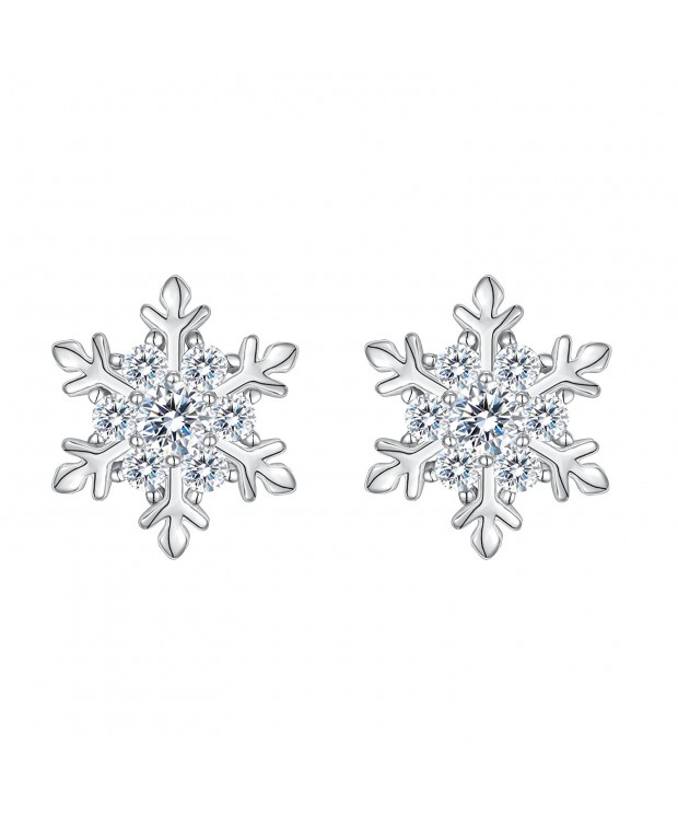 EVER FAITH Sterling Zirconia Snowflake