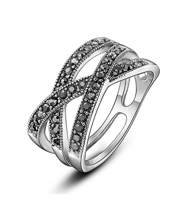 Yfnfxl Marcasite Rhinestone Crossover Stainless